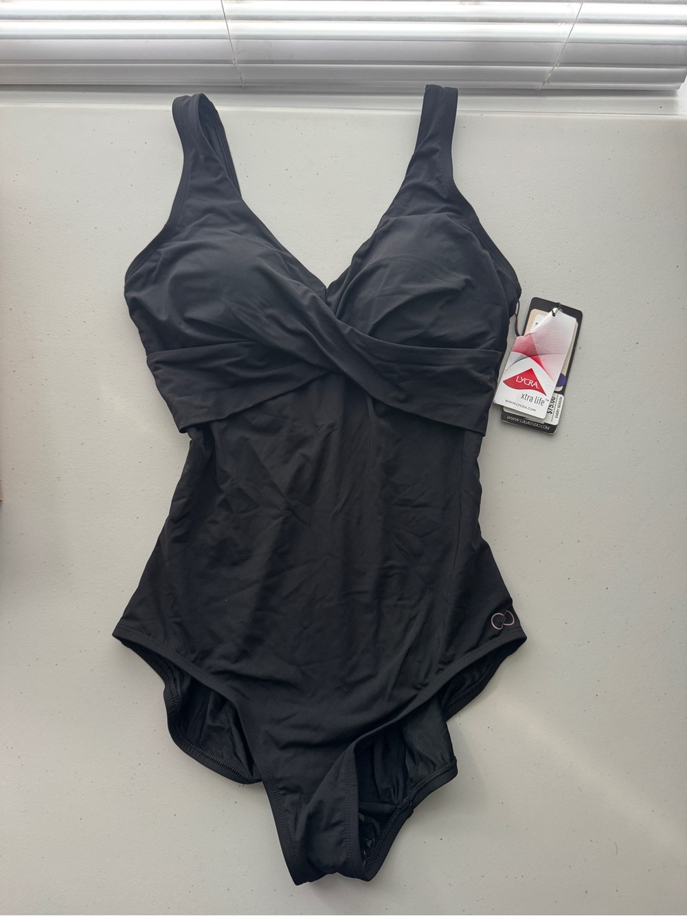 CALIA by Carrie Underwood Black Twist-Front One-Piece Swimsuit